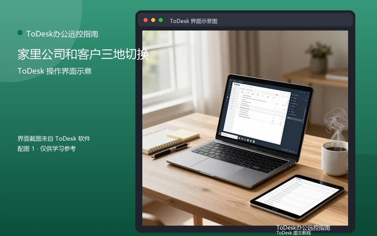 家里公司和客户三地切换界面示意图（配图1）
