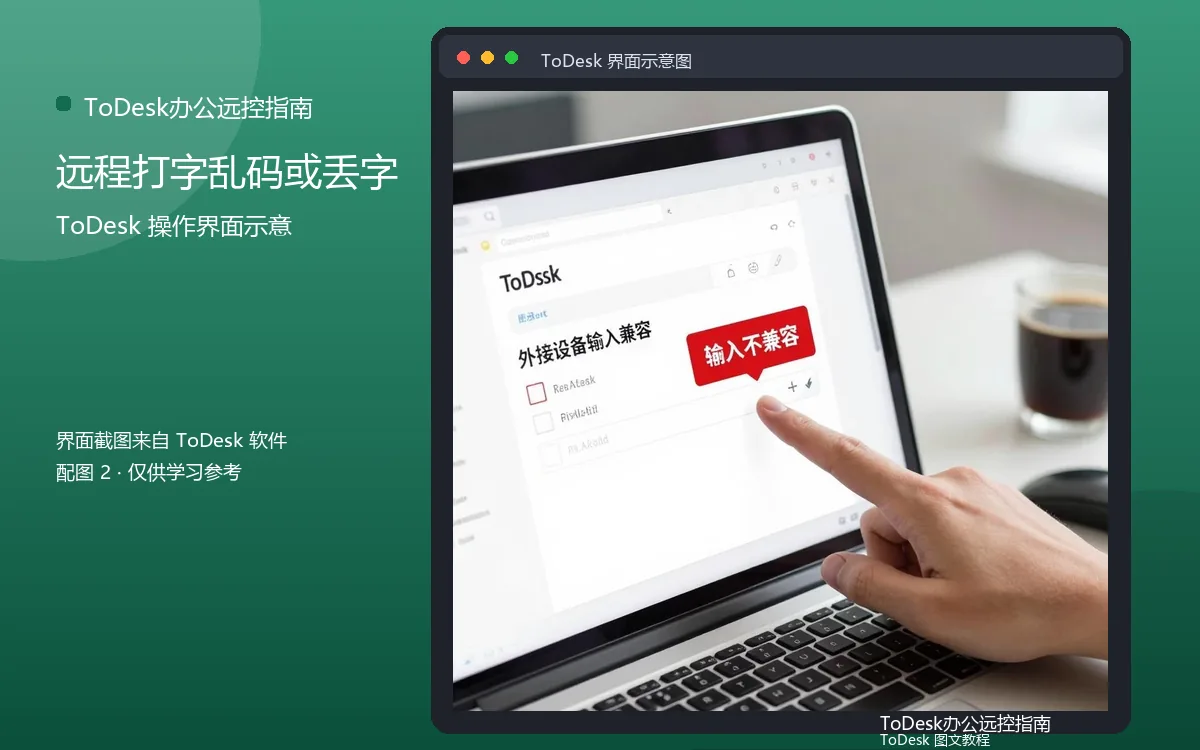 远程打字乱码或丢字界面示意图（配图2）